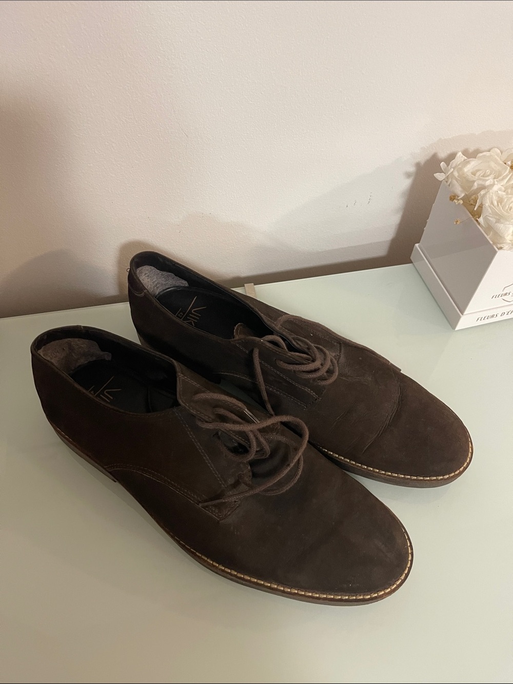 Men's Brown Suede Lace-Up Dress Shoes